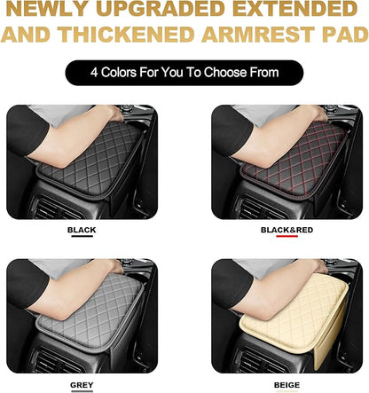 Center Console Cover for TL: Armrest Cover for Car with 2 Storage Bags - Scratch & Wear Resistant & Waterproof Leather Console Cover,Anti-Scratch Auto Armrest Pad Accessory （Beige