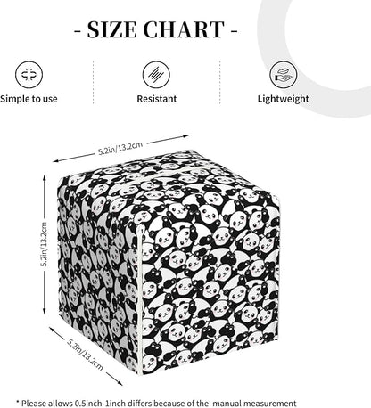POIUBLE Cute Panda Tissue Box Cover Leather Tissue Box Holder Square Facial Paper Organizer Dispenser for Bathroom Kitchen Bedroom Vanity Countertop Night Stands