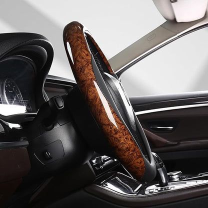 KAFEEK 16 inch Steering Wheel Cover for Ford F150 F250 F350 Ram 4Runner Tacoma Tundra Range Rover, Car Wood Grain Steering Wheel Cover Men Women, Anti-Slip, Comfortable, Odorless