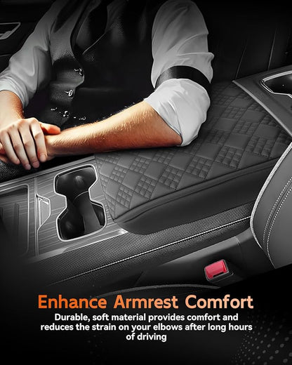 CDEFG for Chevrolet Silverado EV 2024 2025 2026 Center Console Cover Armrest Box Cover for Chevy Silverado EV (Work Truck, LT, RST) Accessories Arm Rest Protector Thickened