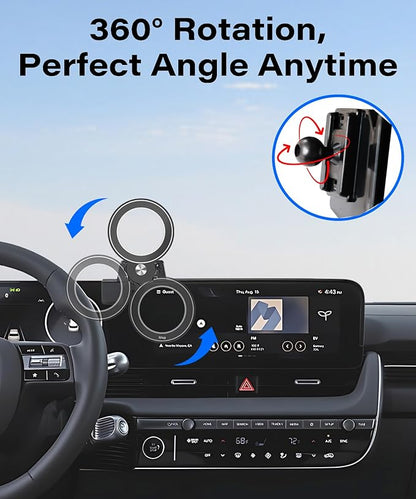 Car Phone Holder for 2022 2023 2024 2025 Hyundai loniq 5 Accessories Apply to 12.3 Inch Touch Screen Fixed Clip Magnetic Cell Phone Mount Hands-Free 360 Degree Rotation