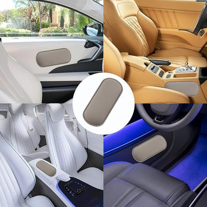 Car Knee Cushion, Leather Memory Foam Vehicle Center Console Knee Rest Cushion Pad, Soft Comfort Auto Door Armrest Leg Elbow Support Pillow, Universal for Vehicles (Beige)