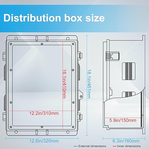 Outdoor Waterproof Electrical Junction Box, ABS Water Resistant Enclosure