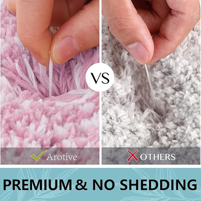 Arotive Microfiber Bathroom Rugs, Shaggy Soft and Absorbent Bath Rug, Non-Slip, Thick Plush Machine Washable Dry Bath Mats for Bathroom, Tub and Shower, 36x24, Mauve, Rectangular