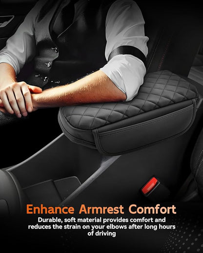 CDEFG for Chevrolet Trax 2024-2025 2026 Center Console Cover Armrest Box Cover for Chevy Trax (LS, 1RS, LT, 2RS, ACTIV) Accessories Arm Rest Protector Leather Checkered Padded Side Pocket