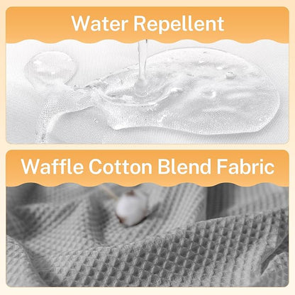 River Dream Lake Wanaka Fabric Shower Curtain Set, Cotton Blend, Waffle Weave, with Snap in Replacement Liner，71 x 86 inches