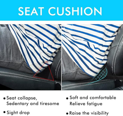 Car Seat Cushion, Car Memory Foam Seat Cushion, Car Seat Wedge Cushion, Back Support, Pain Relief for Road Driving Long Trip Essentials(Black)