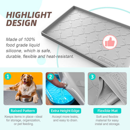 SIKADEER 31" x 19" Under Sink Mat Waterproof, Silicone Mat Kitchen Drawer Shelf and Cabinet Liner, Sink Protector for Kitchen Organizers and Storage, Boot Tray Pet Food Mats