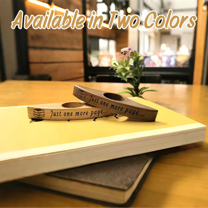 Wooden Book Page Holders for Reading - Thumb Page Holder & Book Opener Holder | Just One More Page Ergonomic Hands-Free Helper - Perfect Gift for Book Lovers & Readers(Natural Wood 1)