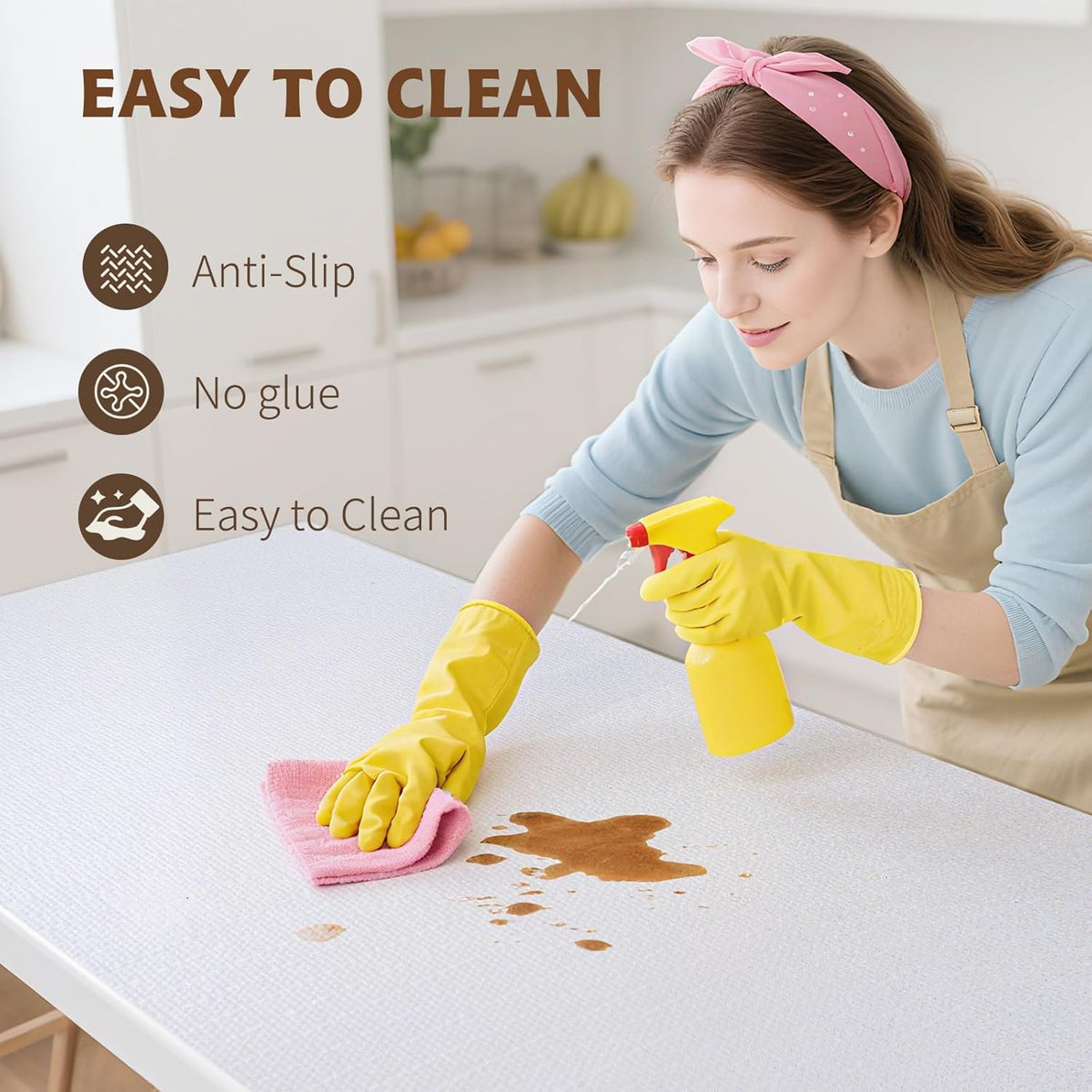 Shelf Liners for Kitchen Cabinets Non Adhesive Drawer Liner 12in x 30FT Pure White Thickened Shelf Liner Strong Non-Slip Easy to Clean for Tool Box Refrigerator with Knife and Tape Measure