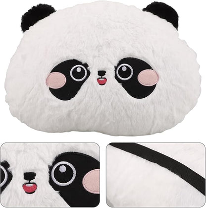 balacoo Cartoon Panda Lumbar Support Pillow Plush Seat Cushion for Car and Office Chair Lower Back Comfort Travel Neck Pillow