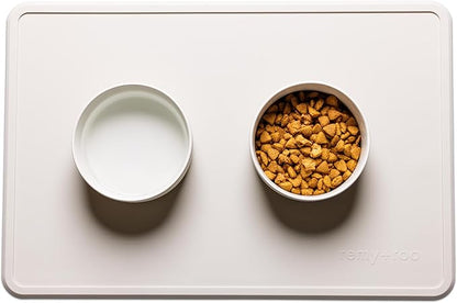Remy+Roo Stone Silicone Dog Food Mat for Pet Bowl | 100% Waterproof | Non-Slip | Dishwasher Safe