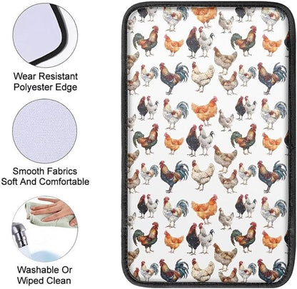 JoyLamoria Rooster Vehicle Center Console Cover Armrest Cover Pad Universal Fit Soft Comfort Center Console Armrest Cushion for Car Truck SUV