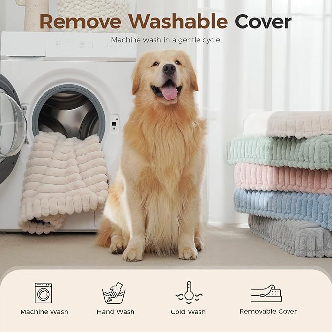 Orthopedic Dog Bed for Extra Large Dog, Waterproof Pet Bed for Crate,Non-Slip Bottom and Egg-Crate Foam with Removable Washable Cover Crate Bed,Pink,41"x27"x4"
