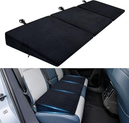 Car Seat Wedge Cushion 3Pcs, Comfortable Car Back Seat Gap Filler to Level Car Backseat, Automotive Foam Wedge Pad for Travel Truck Camping Office & Napping, Black