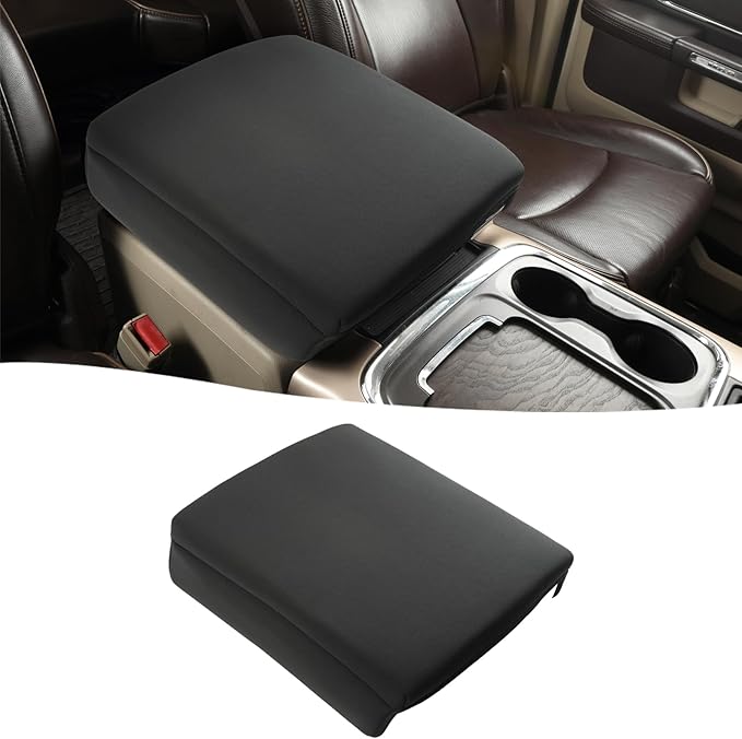 GIANT PANDA Center Console Cover Armrest Cover Cushion Fits Dodge RAM 1500 2500 3500 2009 2010 2011 2012 2013 2014 2015 2016 2017 2018, Scratch Resistant and Waterproof, Neoprene, Black