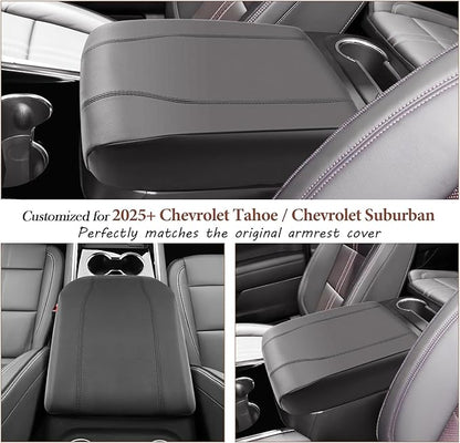 SKTU 2025 2026 Tahoe Center Console Cover for 2025 2026 Chevrolet Tahoe/Suburban Armrest Cover 2025 2026 Chevy Suburban Seat Box Cover 2025 2026 Chevy Tahoe Accessories Center Console Cushion