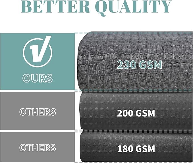 eachope Charcoal Grey No Hook Waffle Weave Shower Curtain with snap-in Liner Replacement, 230GSM Waterproof Fabric Hotel Shower Curtain Set for Bathroom, Through Mesh Top Window,71Wx77H