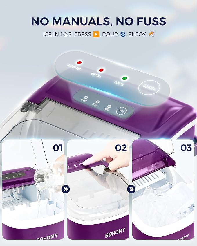 EUHOMY Countertop Ice Maker Machine