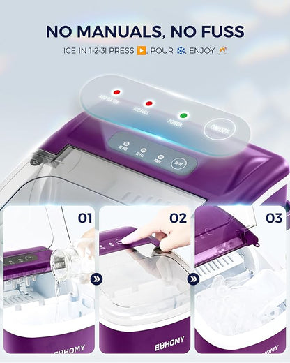 EUHOMY Countertop Ice Maker Machine