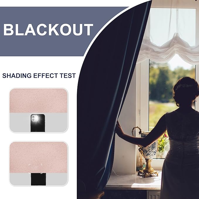 JIUZHEN Blush Pink Blackout Curtains