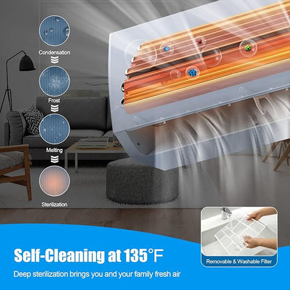 RELAX4LIFE Mini Split Ac/Heating System, 12000 BTU Ductless Mini Split Air