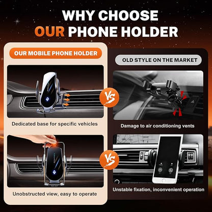Phone Holders for Honda CRV 2017-2022 Accessories. Electric Cell Phone Car Mount Supports 15W Wireless Charging.Custom Fit CR-V Phone Holder Not Affect Air Vent and Fits All iPhone & Android.