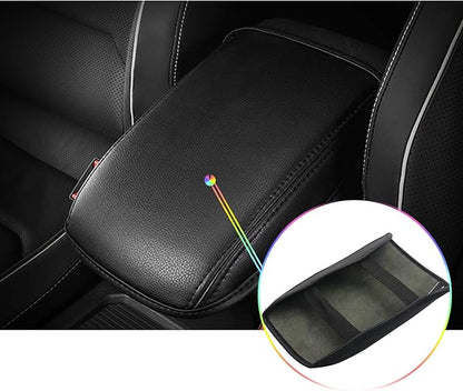 SKTU Auto Central Console Armrest Rest Pad Fit for 2018 2019 2020 Volkswage VW Ti-guan MK2 Seat Box Cover Protector Automotive Car Center Console Soft Cushion (Black Line)