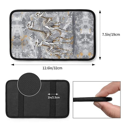 Dinosaur Skeletons Car Auto Armrest Cushion Cover Accessories Center Console Seat Box Pad Protector Universal Decoration for Most Vehicle SUV Truck