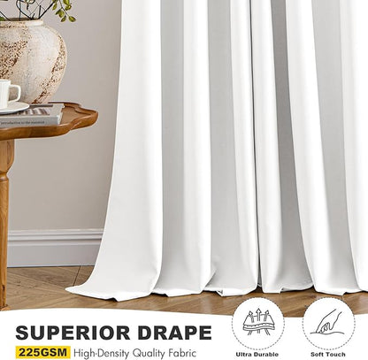 MIULEE Pure White Blackout Curtains