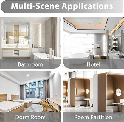 GICDSU No Hook Shower Curtain with Snap in Liner, Waffle Shower Curtain Set for Bathroom, Hotel Style with Semi-Sheer Top Window, Waterproof & Washable, White, 59" W x 75" L
