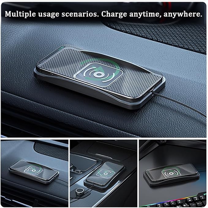 Wireless Car Charger Pad for Subaru Legacy 2018-2025, Type-C/USB 20W Car Wireless Charger Non-Slip Phone Charging Pad Car Accessories,A 30cm Cable Type-C Plug