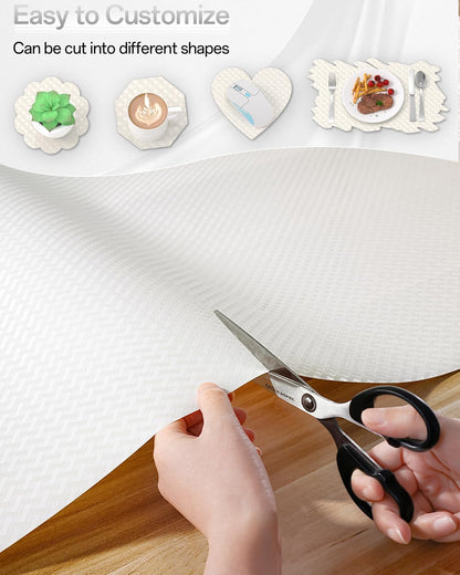 Shelf and Drawer Liner for Kitchen Cabinet, Non-Adhesive 24in x 360in Waterproof Contact Paper Refrigerator Liners Thickened Durable EVA Material Non Slip Mat for Dresser Cupboard Pantry Protector
