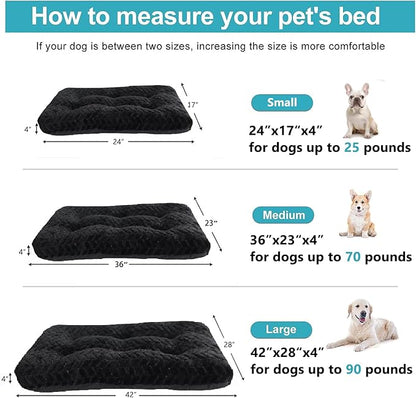 Necesitar 42 Inch Crate Bed for XLarge Dogs Washble with Anti-Slip Pet Sleeping Mat for Dog Cages Up to 90 lbs Pet Crate Pillows Kennel Pad 42" x 28" Black