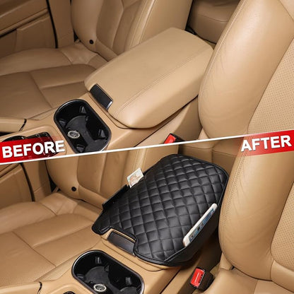 TOYCIDFG Car Armrest Cover Compatible with Porsche Cayenne 2011-2017, Center Console Box Cover Pad Waterproof Cushion