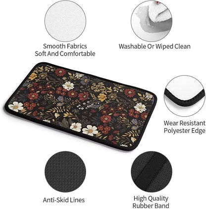 Center Console Covers for Cars Flower Pink Red Floral Boho Arm Rest Cover Daisy Black Retro Car Seat Armrest Pad Covers Middle Console Cover Hippie Boho Brown Car Accessories