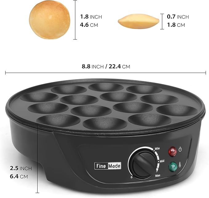 Non Stick Mini Pancakes Maker Machine, Electric Poffertjes Pan