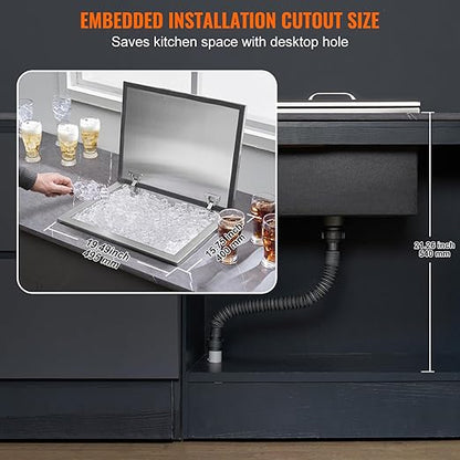 VEVOR Drop in Ice Chest, Commercial Ice Bin