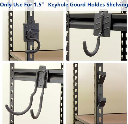 Wallmaster Boltless Shelving Hook Organizer Kit,7 Pcs Adjustable Storage Hanging Accessories for 1.5 inch Keyhole Rack,Garage Heavy Duty Tool Storage System