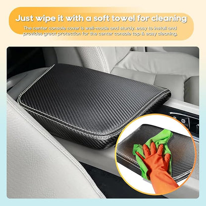 LFOTPP Central Console Armrest Box Cover Fit for Volov 2021 2022 2023 2024 2025 2026 XC60 S60 SPA Cover Car Armrest Cover Auto Center Console Pad (XC60 S60 Carbon Fiber)