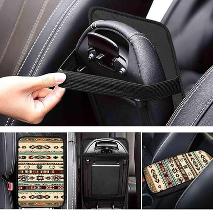 JoyLamoria South Western Aztec Automotive Armrest Pad Protector Soft Comfortable Car Armrest Cover for Cars