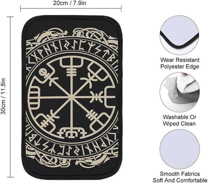 for Black Celtic Viking Design Magical Runic Comp Car Center Console Armrest Cover Car Handrail Box Cushion Handrail Box Armrest Cushion Middle Consoles Protector for Most Car