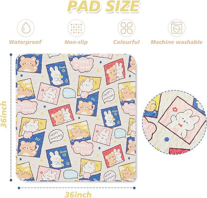 PJYuCien Washable Dog Playpen Mat, 36”x 36”, Leak-Proof Reusable Puppy Pee Pads, Non-Slip Pee Mat for Whelping Pads, Crate, Potty Training, Puppy Playpen (Note: Mat Only, Playpen Not Included)
