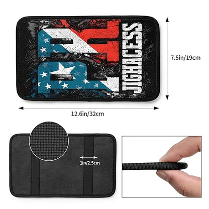Puerto Rico Flag Colors Style Car Auto Armrest Cushion Cover Accessories Center Console Seat Box Pad Protector Universal Decoration for Most Vehicle SUV Truck