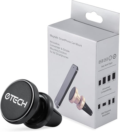 eTECH Magnetic Phone Car Mount Holder, Magnetic Mount Universal Air Vent (Black)