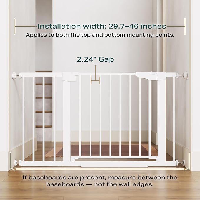 Cumbor 29.7-46" Baby Gate for Stairs, Toddler Safety Essentials for The House
