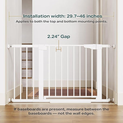 Cumbor 29.7-46" Baby Gate for Stairs, Toddler Safety Essentials for The House