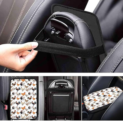 JoyLamoria Rooster Vehicle Center Console Cover Armrest Cover Pad Universal Fit Soft Comfort Center Console Armrest Cushion for Car Truck SUV