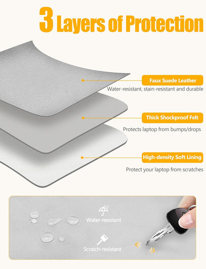 HYZUO 15 Inch Laptop Sleeve Case with Stand Feature for MacBook Air 15 M4 A3241 M3 A3114 M2 A2941 2025-2023, MacBook Pro 15, 15" Surface Laptop 7/6/5/4/3, with Carrying Pouch, Light Gray