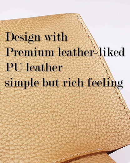Gold Tissue Box Cover Rectangular – Plus Size Leather Tissue Box Holer with Bottom Belt Modern PU Leather Long Rectangle Tissue Holder for Bathroom/Home/Office Decor